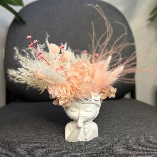 "Gentle girl" bouquet of dried flowers