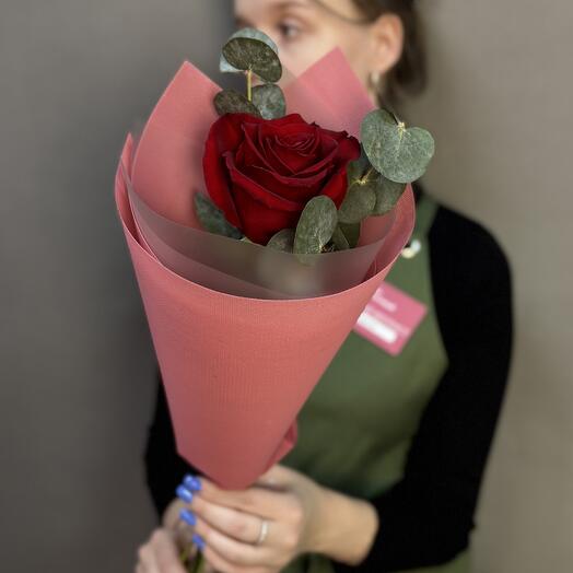 Роза с эвкалиптом