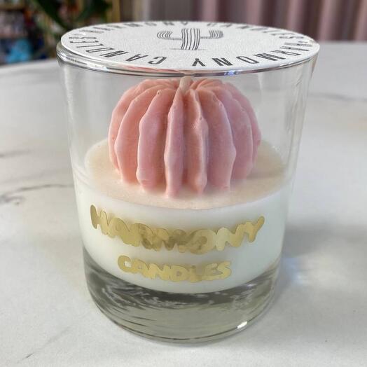 Свеча розовый кактус