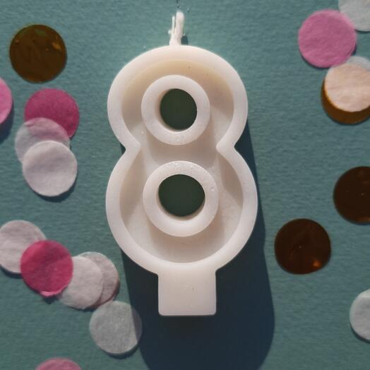 Натуральная свеча для торта ручной работы 8