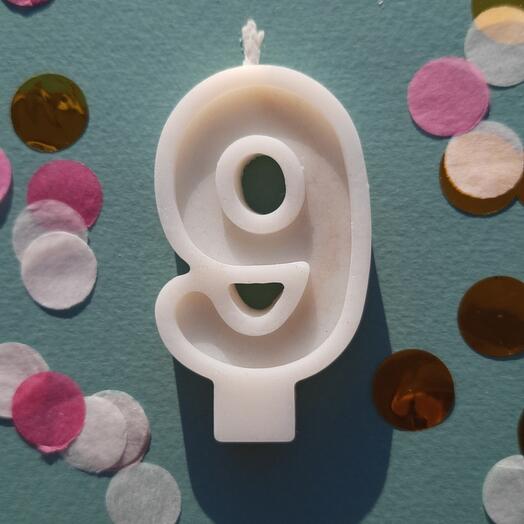 Натуральная свеча для торта ручной работы 9