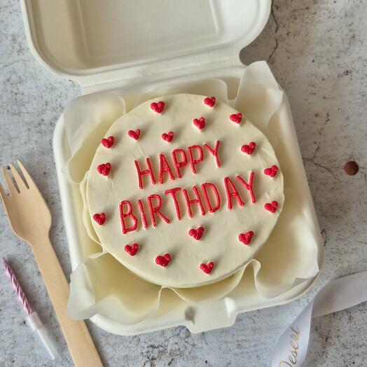 Бенто-торт "HAPPY BIRTHDAY" в подарок для друга, подруги, брата, сестры, парня или девушки, жены или мужа