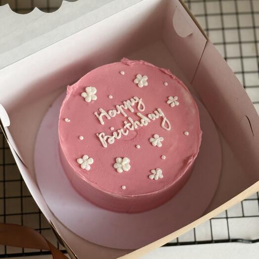 Бенто-торт Happy Birthday с цветочками