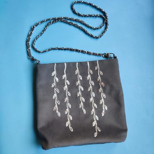 Сумка ручной работы с аппликацией "Плакучая Ива" 22х24 см