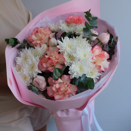 Розы и хризантемы