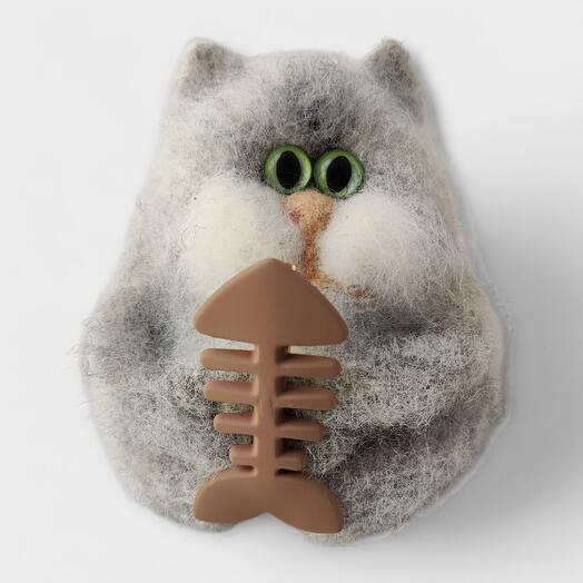 Валяная игрушка «Котенок Тишка»