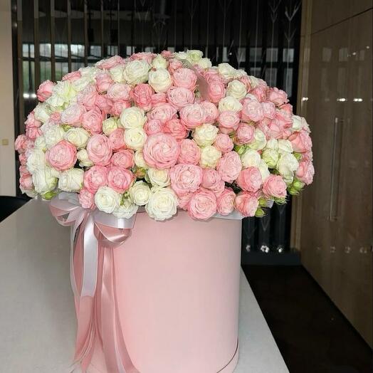 Цветы коробка кустовая роза