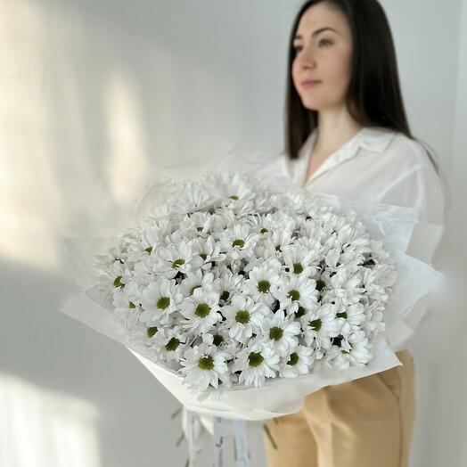 Букет из 15 кустовых хризантем