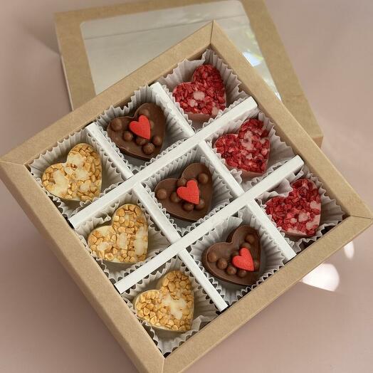 Набор конфет ручной работы «Молочное сердце»