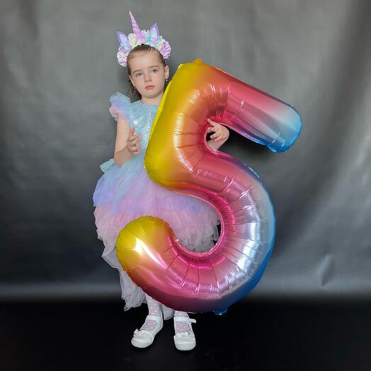 Шар цифра градиент 5