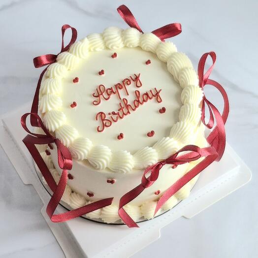 Бенто торт XL на день рождения в стиле ламбет с рюшами "Happy birthday "