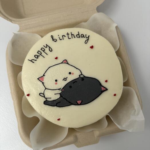 Бенто с котиками «happy birthday» для сестры, мамы, дочки, девушки, подруги, парня