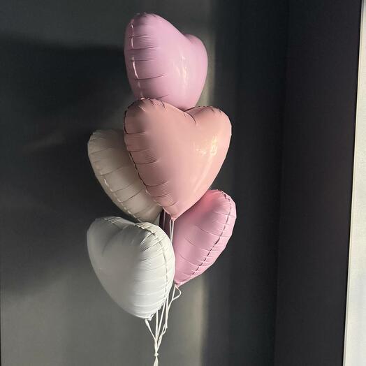 Набор нежных фольгированных сердец/шары с гелием Магнитогорск/Доставка Магнитогорск