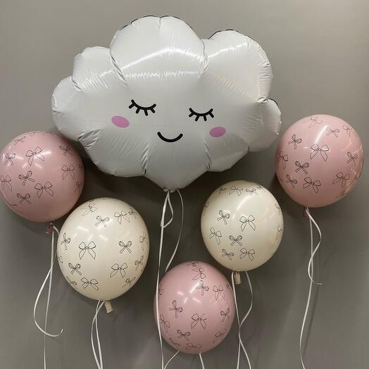 Набор Шаров облачко и шары с бантиками