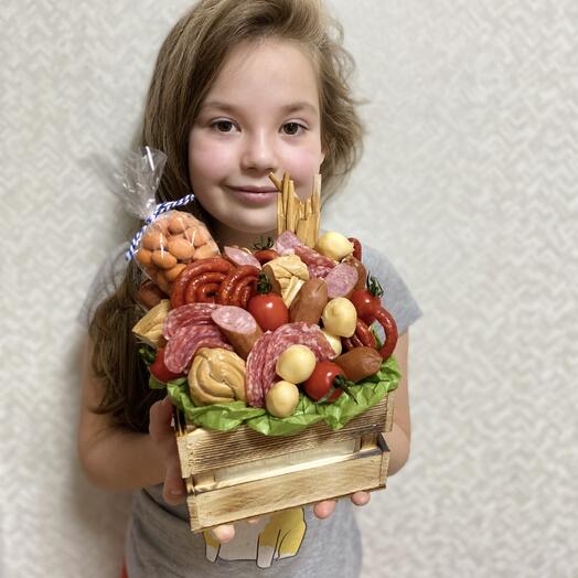 Мужской  букет в ящике