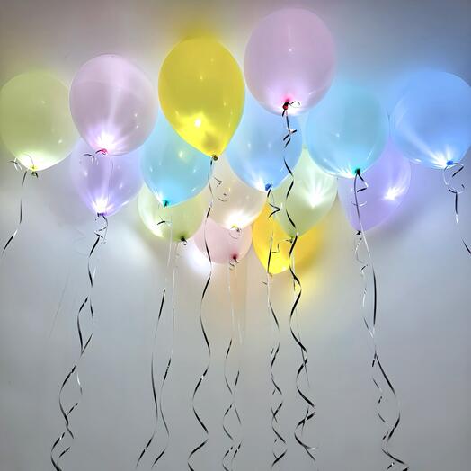 Светящиеся шары под потолок «Нежное ассорти» 15 шт