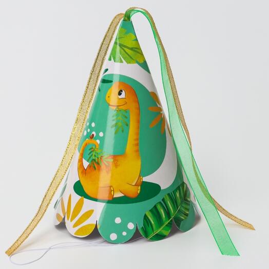 Колпак праздничный бумажный «Дино», 6шт