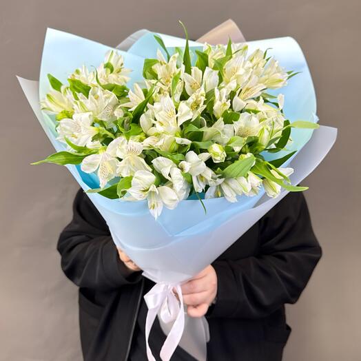 Монобукет белой Альстромерии
