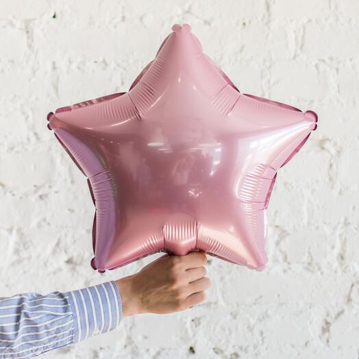 Шар фольгированный звезда розовая 🎀