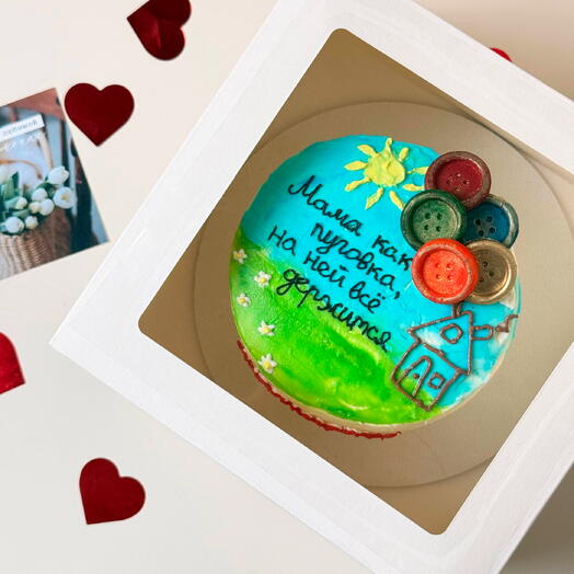 Бенто торт маме (мама как пуговка, на ней все держится)