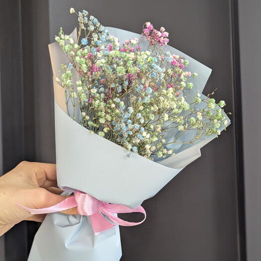 Букет из сухоцветов гипсофилы голубая уп