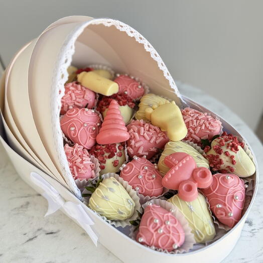 Люлька с клубникой в шоколаде белая