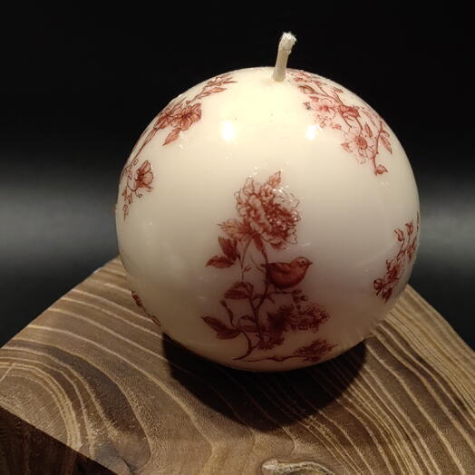 Свеча шар красная