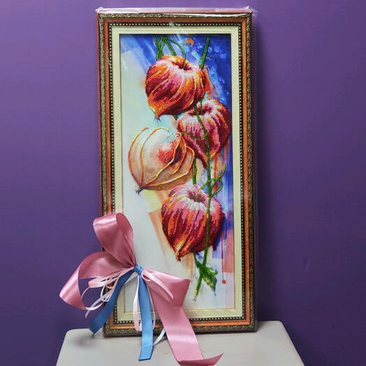 Картина бисером "Физалис"