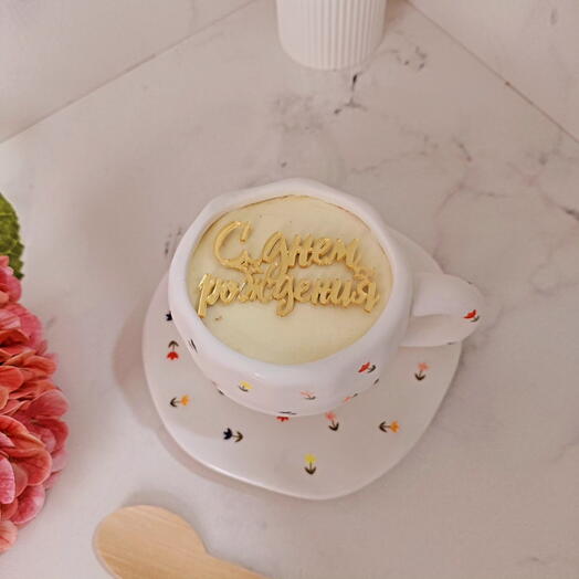 Торт в чайной паре / кружке в подарок с днем рождения / бенто в кружке / с топпером