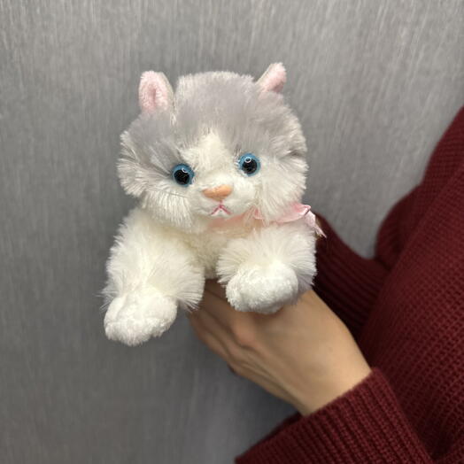 Мягкая игрушка «Котенок» серый с белым, музыкальный