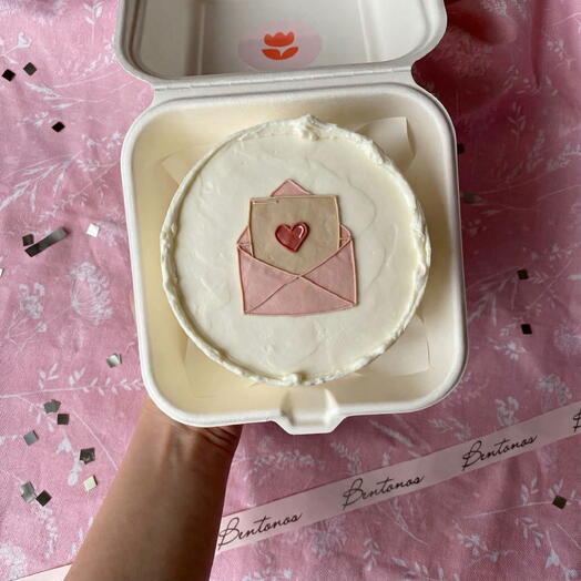 Бенто торт с письмом на 14 февраля любимой