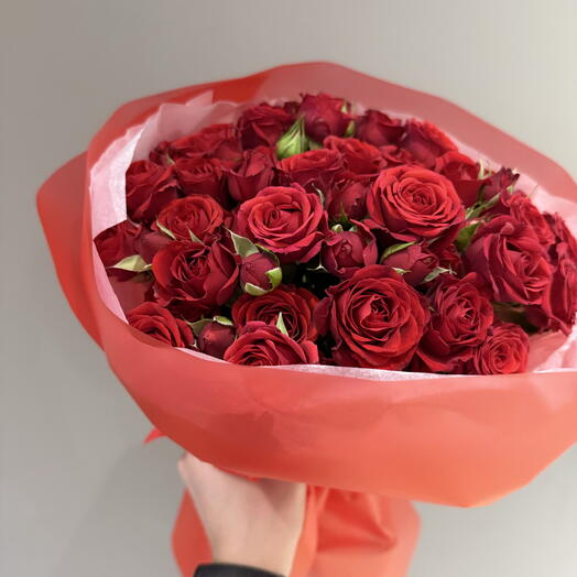 🌹️«Для Любимой» красных кустовых роз Мирабель