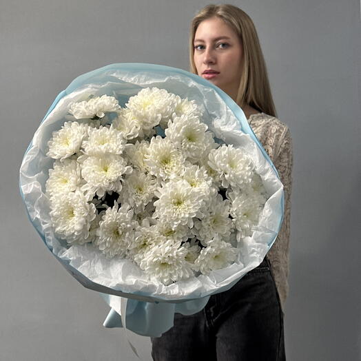 Букет из хризантемы «Белое облако»
