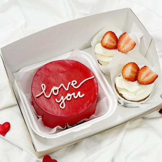 Набор бенто торт и капкейки love you на 14 февраля