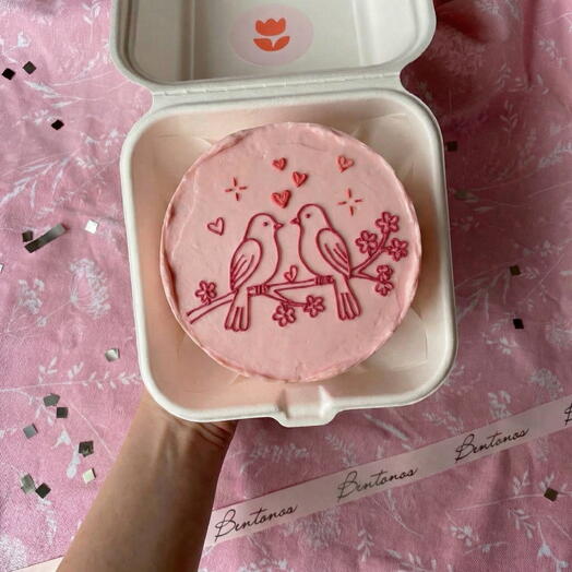 Бенто торт на День Святого Валентина Птички, коллекция «14 февраля»