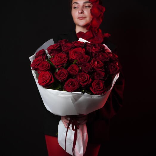 Красные розы 25шт ♥️