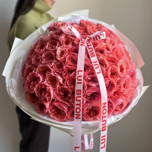 Букет "101 пионовидных роз Pink Expression"