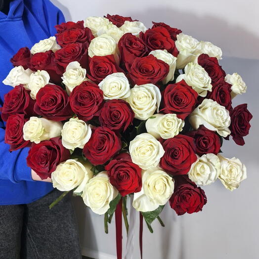 51 роза Эквадор с крупным бутоном