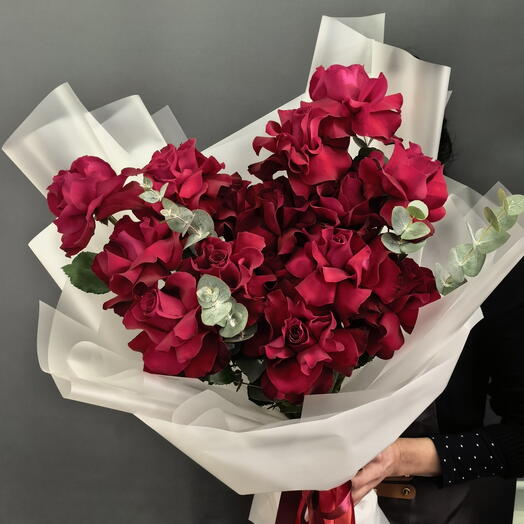 Букет - сердце из французских роз ️