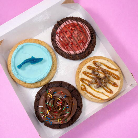 Набор Крамбл кукис: Акула, Клубника в шоколаде, Шоколадный торт, Твикс