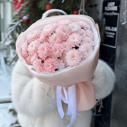 Розовая хризантема в изумительном цвете 🥰 / цветы с доставкой