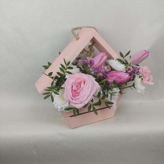 Цветы в ящике " Розовый шарм"