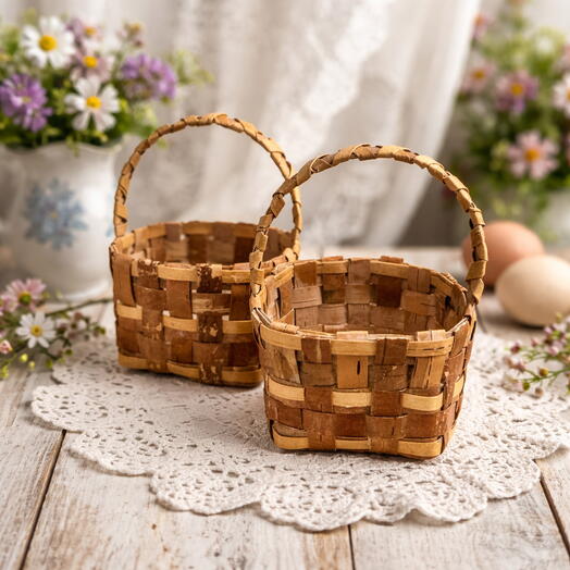 Пасхальные корзины из бересты
