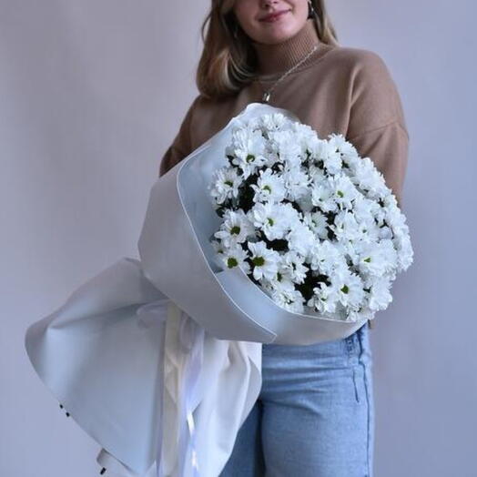 -15%АКЦИЯ🌷Букет белой кустовой хризантемы-ромашка/Цветы в Уфе/Доставка цветов Уфа