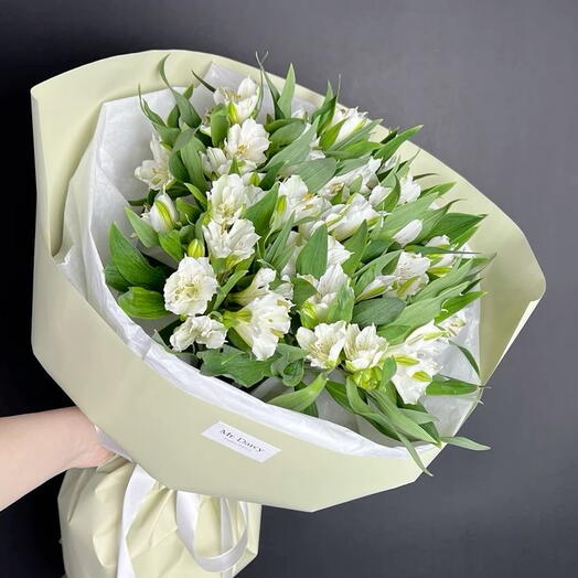 Монобукет 11 белых альстромерий 🌿