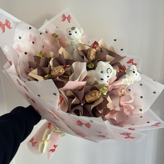 Букет из конфет в кремовом цвете 😍