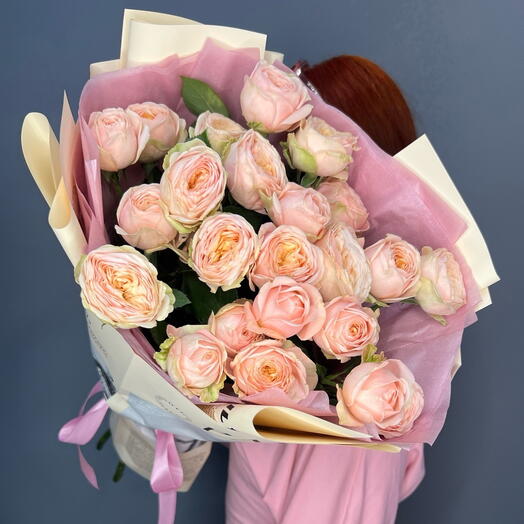 Монобукет из 5 веток премиальных кустовых роз 🌸