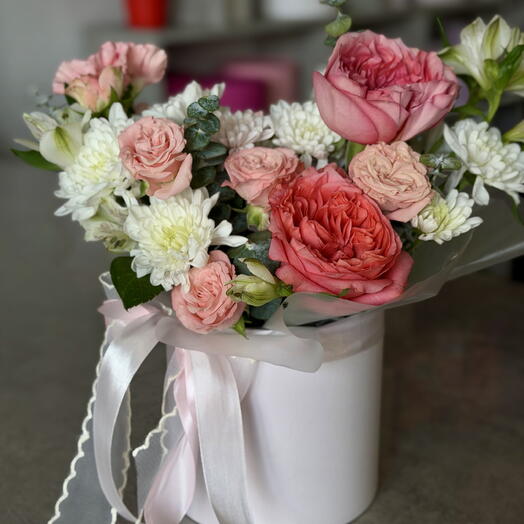Цветочная коробка с розами 🌹