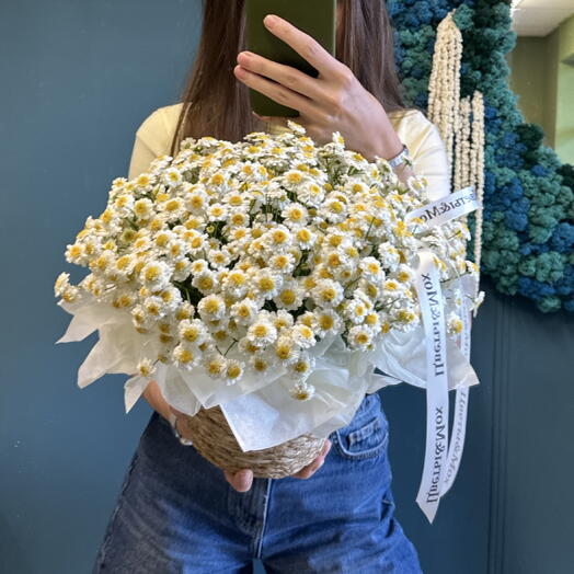 День семьи🤍стильное Кашпо с ромашками💛