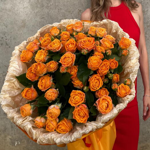 Кустовые розы Orange Bablz